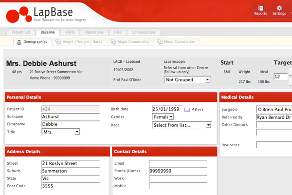Lapbase Patient Details